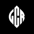 LCR circle letter logo design with circle and ellipse shape. LCR ellipse letters with typographic style. The three initials form a Royalty Free Stock Photo