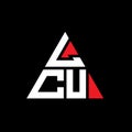 LCU triangle letter logo design with triangle shape. LCU triangle logo design monogram. LCU triangle vector logo template with red Royalty Free Stock Photo