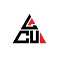 LCU triangle letter logo design with triangle shape. LCU triangle logo design monogram. LCU triangle vector logo template with red Royalty Free Stock Photo