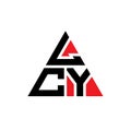 LCY triangle letter logo design with triangle shape. LCY triangle logo design monogram. LCY triangle vector logo template with red Royalty Free Stock Photo