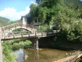 0ld wood bridges in a village of Bulgaria . Royalty Free Stock Photo