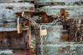 ÃÅ¾ld-fashioned closed with a chain Royalty Free Stock Photo