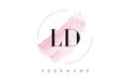 LD L D Watercolor Letter Logo Design with Circular Brush Pattern