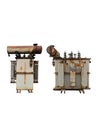 Ld power transformer.Oil immersed type in main store on white isolated background and clipping path Royalty Free Stock Photo