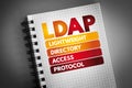 LDAP - Lightweight Directory Access Protocol acronym on notepad, technology concept background Royalty Free Stock Photo