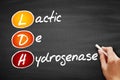 LDH - lactic dehydrogenase acronym, concept on blackboard