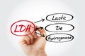 LDH - lactic dehydrogenase acronym