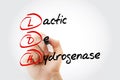 LDH - lactic dehydrogenase acronym with marker, concept background