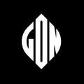 LDN circle letter logo design with circle and ellipse shape. LDN ellipse letters with typographic style. The three initials form a Royalty Free Stock Photo