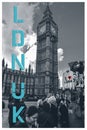 LDN Text Banner - London scene - Westminster and big ben Royalty Free Stock Photo