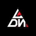 LDN triangle letter logo design with triangle shape. LDN triangle logo design monogram. LDN triangle vector logo template with red Royalty Free Stock Photo