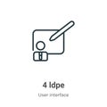 4 ldpe outline vector icon. Thin line black 4 ldpe icon, flat vector simple element illustration from editable user interface