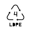 ldpe plastic product sign glyph icon vector illustration