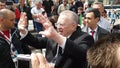 LDPR leader Vladimir Zhirinovsky walks in the center of Moscow and makes selfies with passers-by during the world Cup