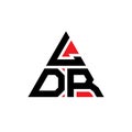 LDR triangle letter logo design with triangle shape. LDR triangle logo design monogram. LDR triangle vector logo template with red Royalty Free Stock Photo