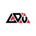 LDV triangle letter logo design with triangle shape. LDV triangle logo design monogram. LDV triangle vector logo template with red Royalty Free Stock Photo
