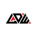 LDW triangle letter logo design with triangle shape. LDW triangle logo design monogram. LDW triangle vector logo template with red Royalty Free Stock Photo