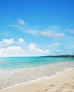 Le Bombarde beach under a blue sky with clouds Royalty Free Stock Photo