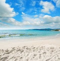 Le Bombarde beach under clouds Royalty Free Stock Photo