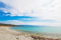 Le Bombarde beach under a cloudy sky in springtime Royalty Free Stock Photo
