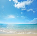 Le Bombarde shoreline under a blue sky Royalty Free Stock Photo
