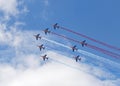 LE BOURGET, FRANCE - June 25, 2017: The Patrouille Acrobatique de France making French flag