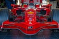 Front of Ferrari F1 car in the garage during the fifth French Historic Grand Prix on Circuit Paul