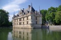 Azay-le-Rideau famous castle in the river in France