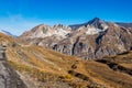 Le fornet mountains near Val dIsere, France - captured from Col de lIseran road Royalty Free Stock Photo