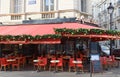 Le Grand Palais restaurant decorated for Christmas. It is traditional Parisian Brasserie, located near Champs Elysees