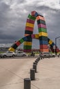 Contemporary colorful installation Catene de Containers by Vincent Ganivet in Southampton port Royalty Free Stock Photo