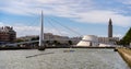 The town center of Le Havre, Normandy, France with the Footbridge across Commerce Basin and a