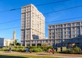 The `Porte Oceane` building complex and St Joseph church in Le Havre, France