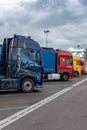 Trucks parked on a highway rest stop Royalty Free Stock Photo