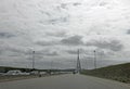 Le Havre, H, France - August 21, 2022: Normandy Bridge called Pont de Normandie is a cable-stayed bridge on river Seine Royalty Free Stock Photo