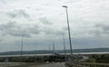 Le Havre, H, France - August 21, 2022: Normandy Bridge called Pont de Normandie is a cable-stayed bridge on river Seine Royalty Free Stock Photo