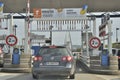 LE HAVRE, NORMANDY - AUGUST 04, 2014: gate pont de Normandie in