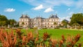 Le Jardin Luxembourg park in Paris during summer in the city of Paris France