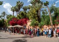 People enter the Majorelle garden, Marrakech, Morocco