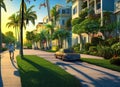 Le Jeune Gardens neighborhood in Miami, Florida USA.