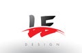 LE L E Brush Logo Letters with Red and Black Swoosh Brush Front