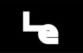 LE L E black white bold joint letter logo