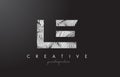 LE L E Letter Logo with Zebra Lines Texture Design Vector.