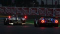 Le Mans / France - June 15-16 2019: 24 hours of Le Mans, Ferrai & Toyota on tne track on night during Race of the 24 hours of Le