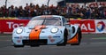 Le Mans / France - June 15-16 2019: 24 hours of Le Mans, Gulf RacingTeam, Porsche 911 RSR LMGTEAm, Race of the 24 hours of Le Mans