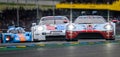 Le Mans / France - June 15-16 2019: 24 hours of Le Mans, Ford GT & Porsche 911 RSR, Race of the 24 hours of Le Mans - France, Race