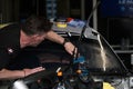 Le Mans France - June 12-13 2022: 24 hours of Le Mans, In the stands last preparations of the cars the technicians of the Royalty Free Stock Photo