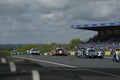 Le Mans France - June 12-13 2022: On the 24 Hours of Le Mans track, the LMP3 cars set off for their race Royalty Free Stock Photo