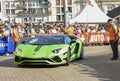 LE MANS, FRANCE - JUNE 16, 2017: Luxurious moderne car Lamborghini Aventador at a parade of pilots racing 24 hours