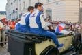 LE MANS, FRANCE - JUNE 16, 2017: Team of Alpine A470 - Gibson of Signatech Alpine Matmut, driven by P. Ragues A. Negrao N. Panciat